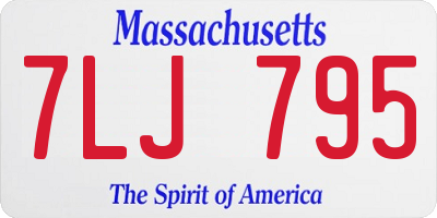MA license plate 7LJ795