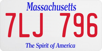 MA license plate 7LJ796
