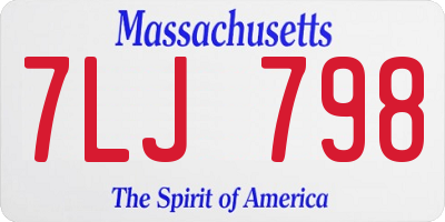 MA license plate 7LJ798