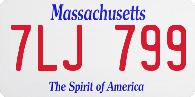 MA license plate 7LJ799