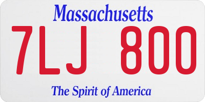 MA license plate 7LJ800