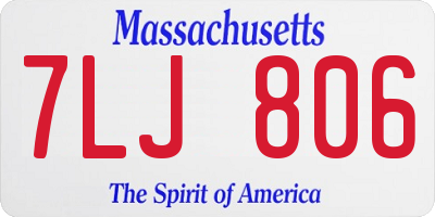 MA license plate 7LJ806