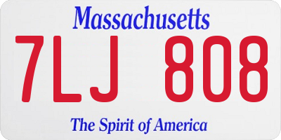 MA license plate 7LJ808