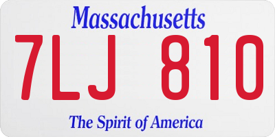 MA license plate 7LJ810