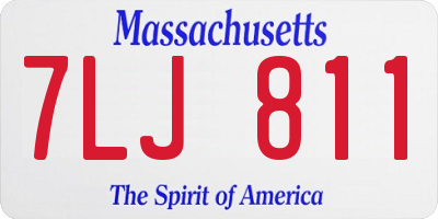 MA license plate 7LJ811