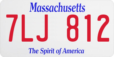 MA license plate 7LJ812