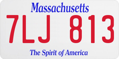 MA license plate 7LJ813