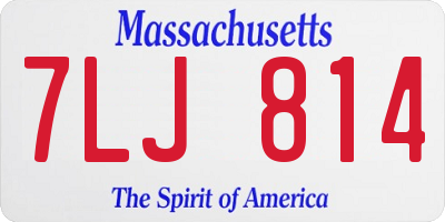 MA license plate 7LJ814