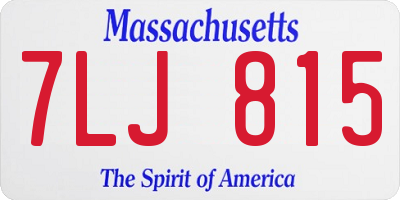 MA license plate 7LJ815