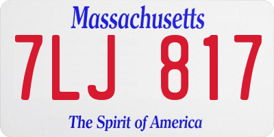MA license plate 7LJ817