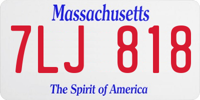 MA license plate 7LJ818
