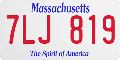 MA license plate 7LJ819
