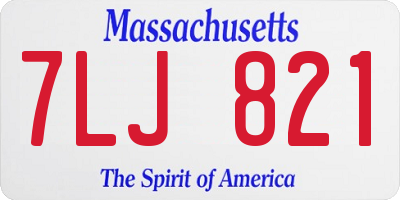 MA license plate 7LJ821