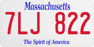 MA license plate 7LJ822