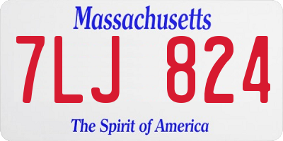 MA license plate 7LJ824