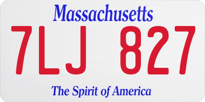 MA license plate 7LJ827