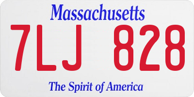 MA license plate 7LJ828