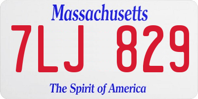 MA license plate 7LJ829