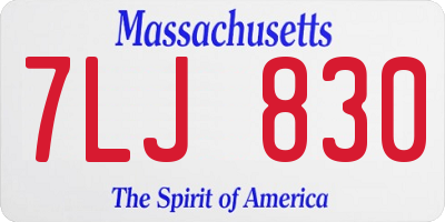 MA license plate 7LJ830