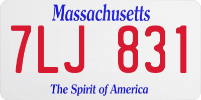 MA license plate 7LJ831