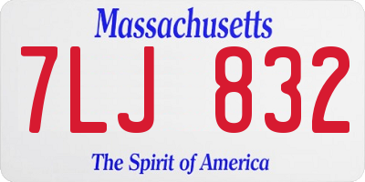 MA license plate 7LJ832