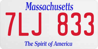 MA license plate 7LJ833