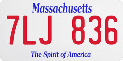 MA license plate 7LJ836