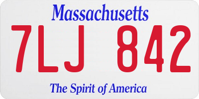 MA license plate 7LJ842
