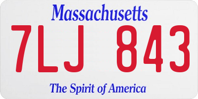 MA license plate 7LJ843