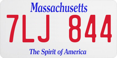 MA license plate 7LJ844