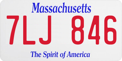 MA license plate 7LJ846