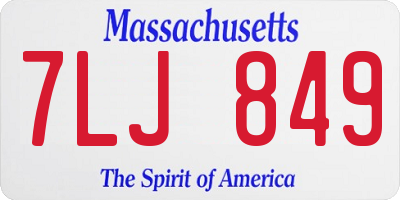 MA license plate 7LJ849