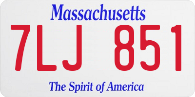 MA license plate 7LJ851