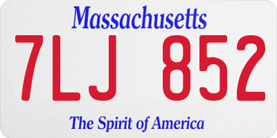 MA license plate 7LJ852