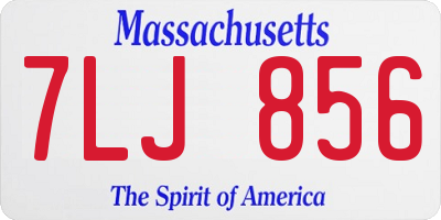MA license plate 7LJ856