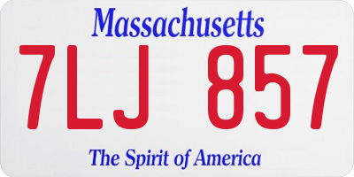 MA license plate 7LJ857