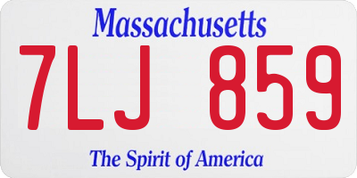 MA license plate 7LJ859