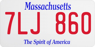 MA license plate 7LJ860