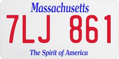 MA license plate 7LJ861
