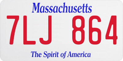 MA license plate 7LJ864