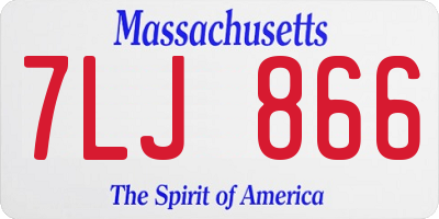 MA license plate 7LJ866
