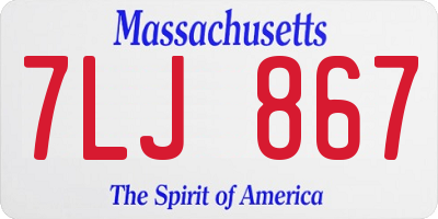 MA license plate 7LJ867
