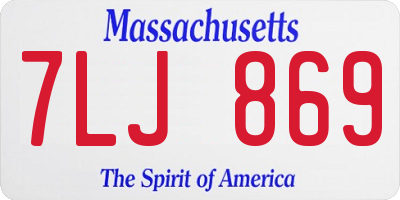 MA license plate 7LJ869