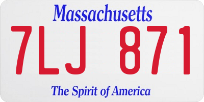 MA license plate 7LJ871