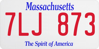 MA license plate 7LJ873