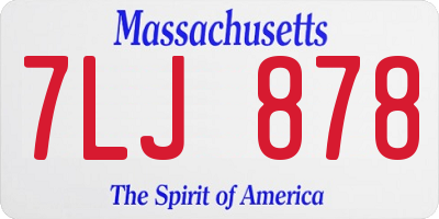 MA license plate 7LJ878