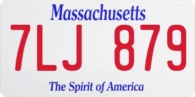 MA license plate 7LJ879