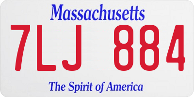 MA license plate 7LJ884