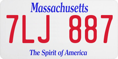 MA license plate 7LJ887