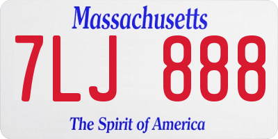 MA license plate 7LJ888